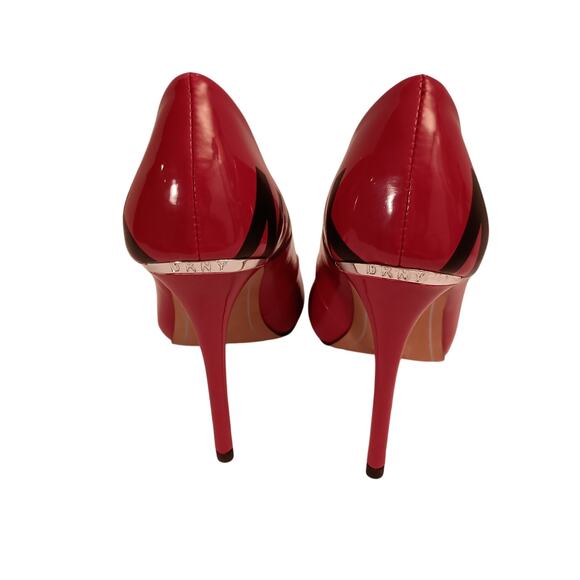 DKNY Women's Red Stilettos, with Silver Heel, Christmas/Holiday Parties size 8.5 - Picture 7 of 7
